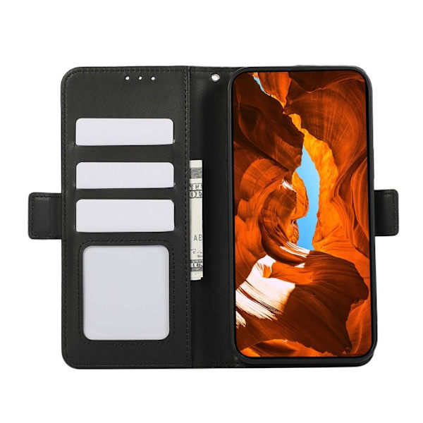 ABEEL iPhone 12 Pro Max Konstläder Plånboksfodral Svart
