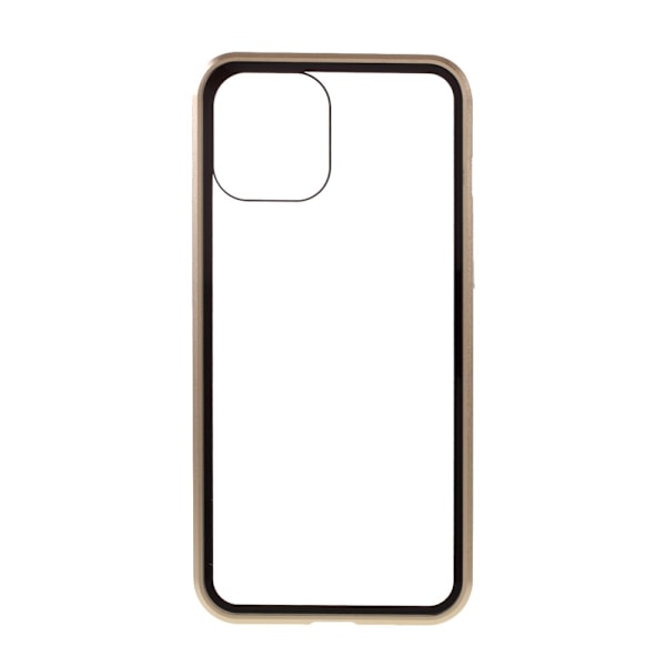 Magnetisk Metal skal med Härdat Glas till iPhone 11/XR - Guld Gul