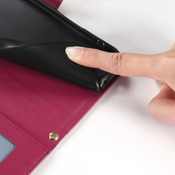 Plånboksfodral för Samsung Galaxy S26 Plus Konstläder Stativ - Röd