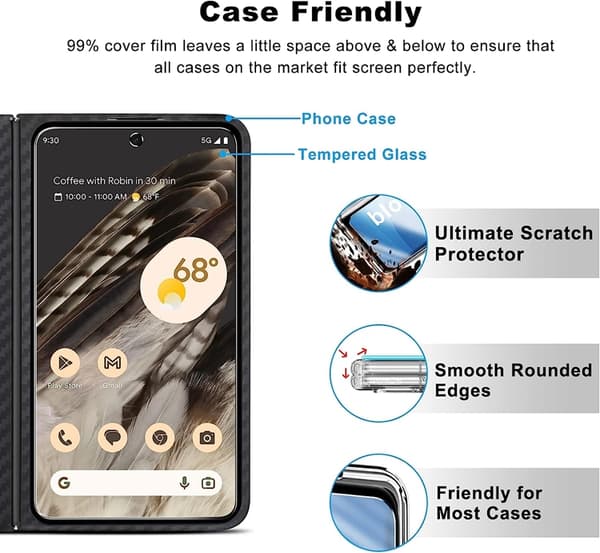[1-PACK] Google Pixel Fold hærdet glas Skærmbeskytter - Klar Transparent