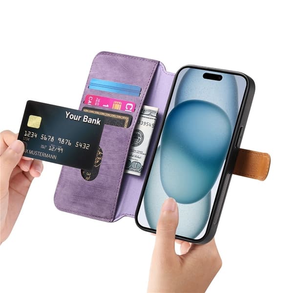 Plånboksfodral För iPhone 17 Armband Kickstand - Lila Lila