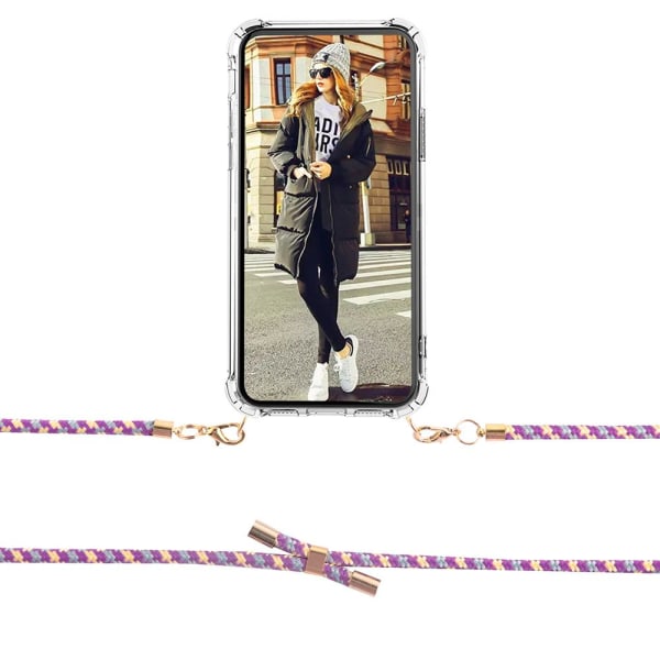 Boom iPhone 12 & 12 Pro skal med mobilhalsband- Rope CamoPurple Rope CamoPurple