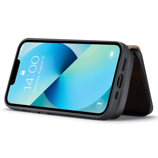 JEEHOOD ZippeRöd Plånboksfodral iPhone 14 Röd Konstläder TPU