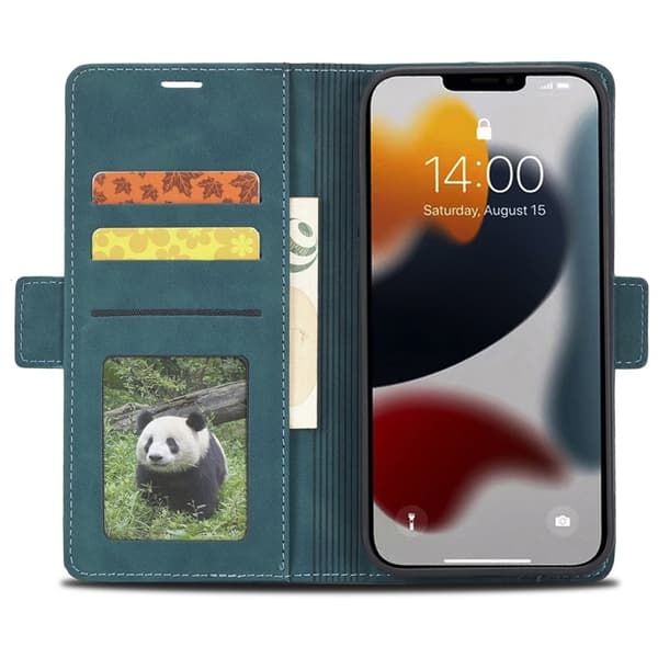 FORWENW F3 Series iPhone 15 Pro Plånboksfodral Konstläder - Grön