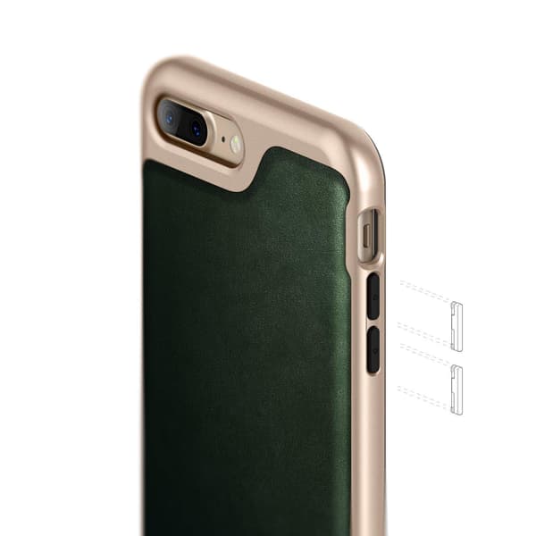 Caseology Envoy Aito nahkakuori iPhone 7 Plus - Vihreä Green