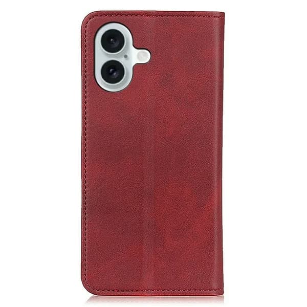 iPhone 17 Plånboksfodral Äkta läder - Röd Röd