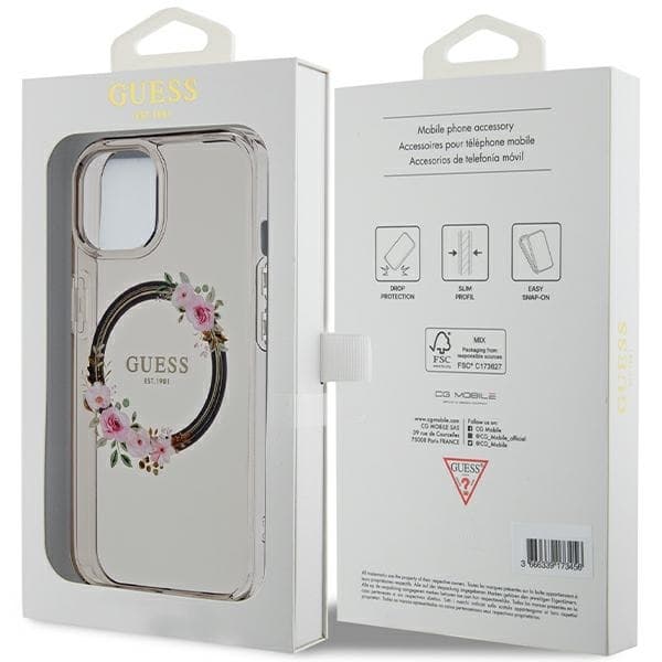 Guess Mobilskal till iPhone 13/14/15 MagSafe IML Flowers Wreath