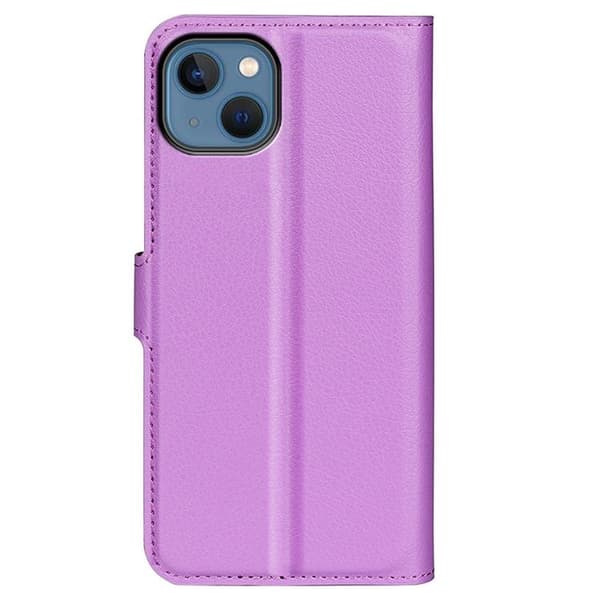 Litchi Flip iPhone 14 Plus Plånboksfodral  - Lila LilaSt