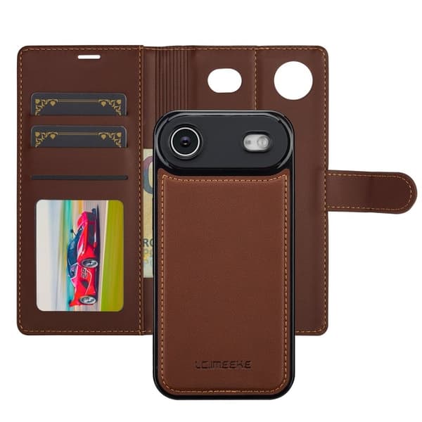 LC.IMEEKE L2 Series iPhone Air Plånboksfodral Konstläder - Brun