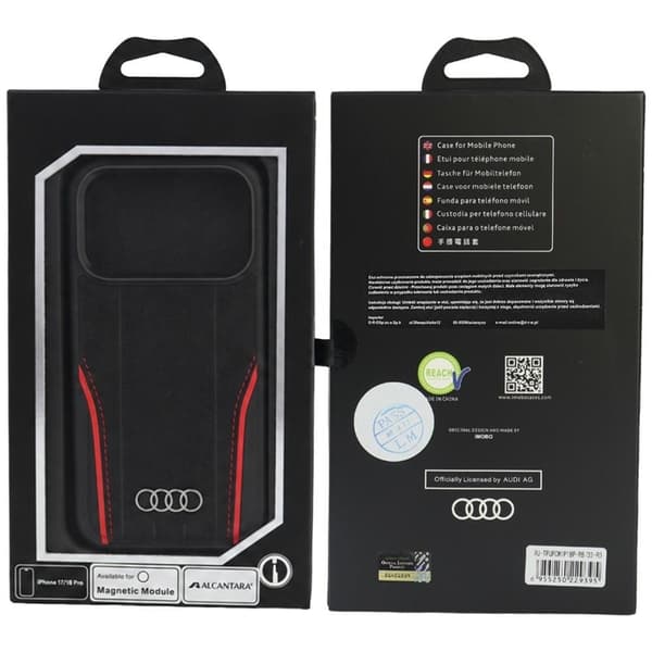 Audi Mobilskal För iPhone 18 Pro/17 Pro Magsafe R8 Äkta läder - Röd