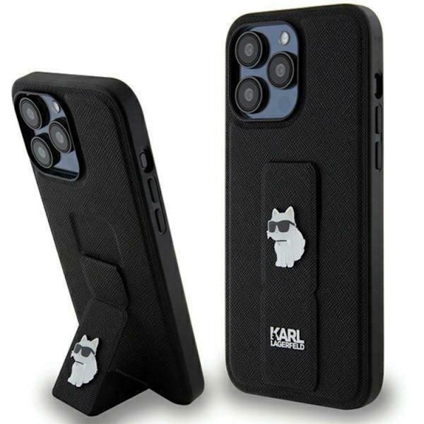 KARL LAGERFELD iPhone 13 Pro Max Mobilskal Gripstand Pins - Svart Svart