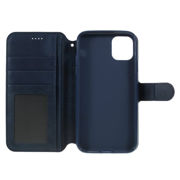 AZNS Leather Stand Plånboksfodral iPhone 11 6.1 tum - Konstläder - Blå