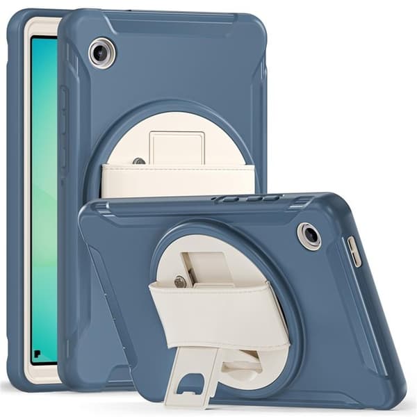 Mobilskal till Galaxy Tab A11 Rotary Kickstand med Handrem Blå
