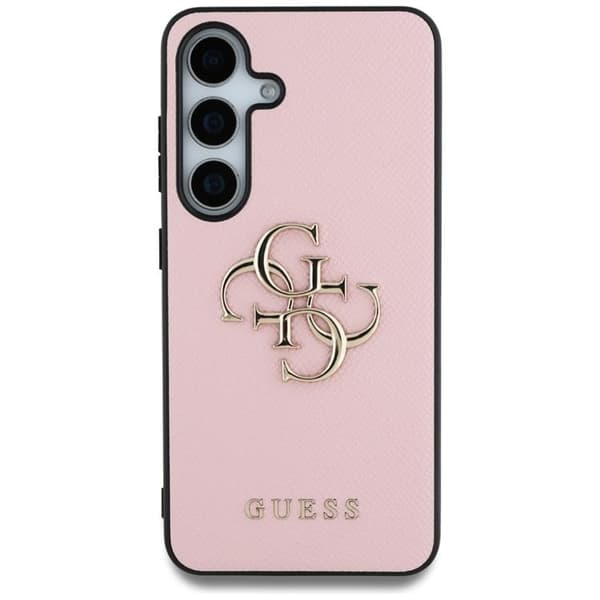 Guess Mobilskal till Galaxy S25 Plus Grained Big 4G Logo Small Classic - Rosa Rosa