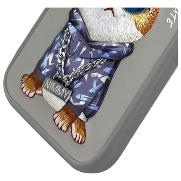 Nimmy Mobilskal till iPhone 16 Pro Max Glasses Cool Cat - Grå Grå
