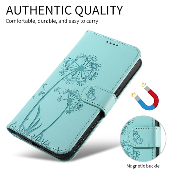 OnePlus 15 5G Plånboksfodral Dandelion Imprint Konstläder Grön