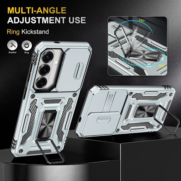 Mobilskal för Samsung Galaxy S26 Plus Kickstand PC + TPU - Grå