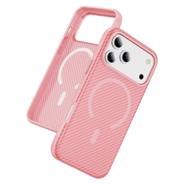 Mobilskal till iPhone 17 Pro Max MagSafe Carbon Fiber - Rosa Rosa