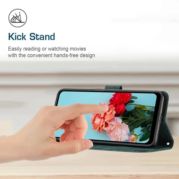 Sony Xperia 10 VII Konstläder Plånboksfodral Imprinted Lines - Grön Grön