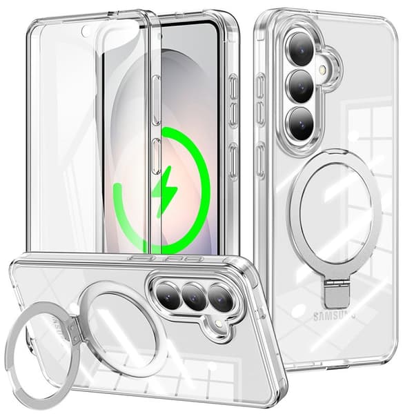 Mobilskal för Samsung Galaxy S26 Magnetiskt Kickstand TPU + PC - Transparent