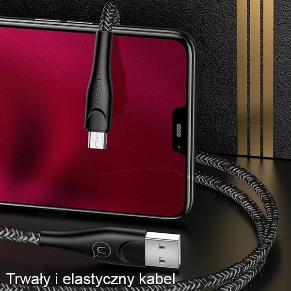 USAMS Kabel flettet U41 microUSB 2m rød SJ396USB02