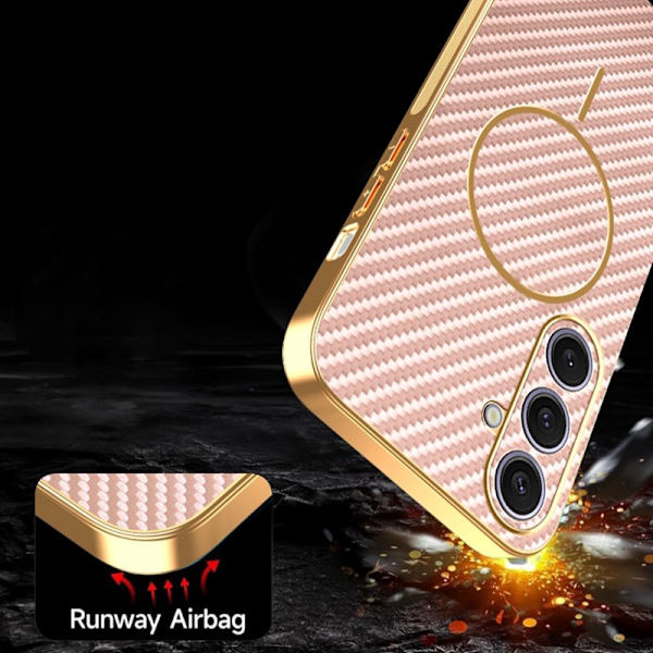 Mobilskal för Samsung Galaxy S26 Plus TPU Kolfiber - Rosa