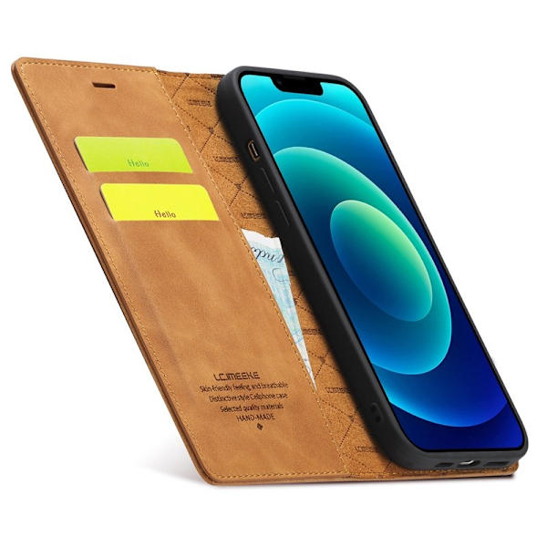 LC.IMEEKE Plånboksfodral för iPhone 15 Plus - Konstläder - Brun