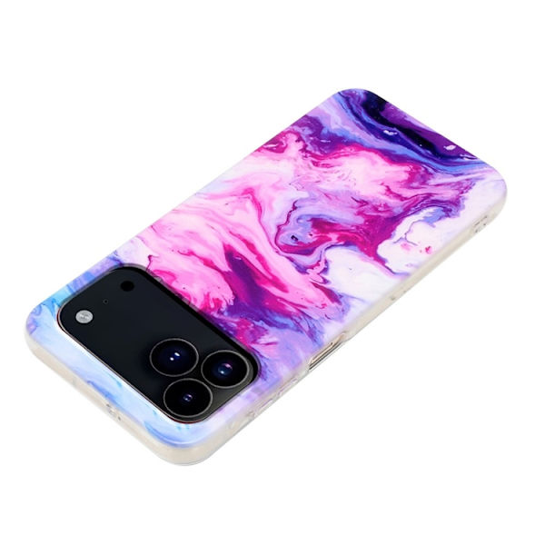 Mobilskal till iPhone 17 Pro Max Marble Pattern Painted TPU - Rosa Rosa