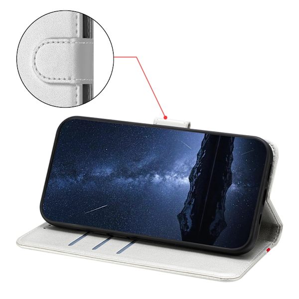 Galaxy A17/A26 Plånboksfodral Färg Splicing Konstläder - Silver Silver