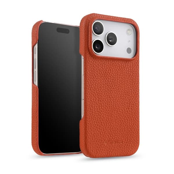 MELKCO Mobilskal till iPhone 17 Pro Äkta Läder PC MagSafe - Orange