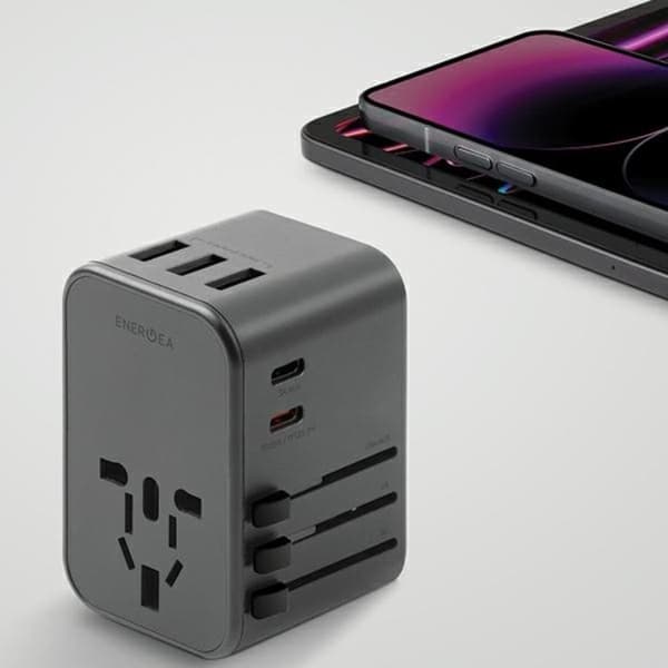 Energea Reseladdare 35.5W 2xUSB-C 3xUSB-A PD-PPS-QC 3.0 Svart