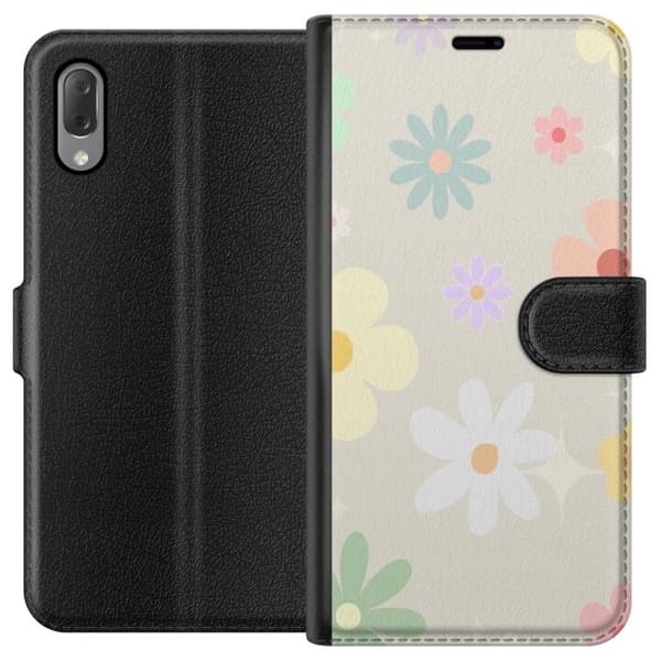 Plånboksfodral till Sony Xperia L3 med fejdande blommor