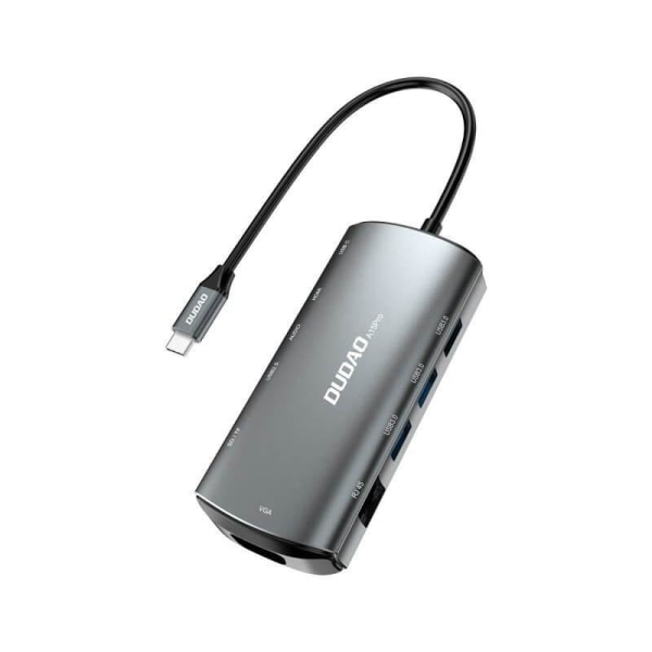 Dudao 11w1 multifunktionel HUB USB-C - USB-C Grå grå
