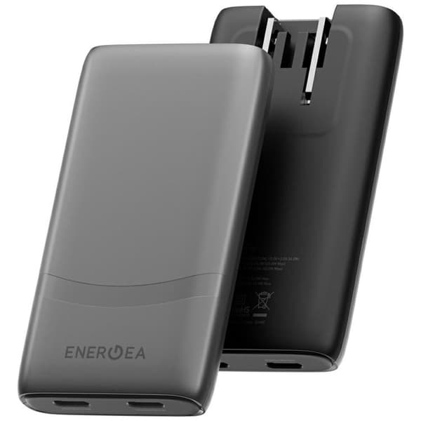 Energea Snabbladdare 65W 2xUSB-C 3.0 (US/UK/EU) TravelWorld Edge - Graphite
