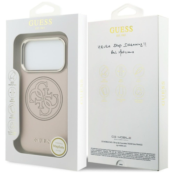 Guess Mobilskal För iPhone 17 Pro Max MagSafe  Perforated 4G - Rosa