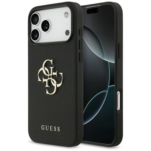Guess Mobilskal till iPhone 17 Pro Max Grained Classic Logo - Svart Svart