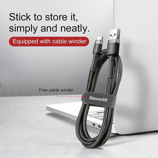 BASEUS USB Cafule til USB C Kabel 0,5M - Sort Black