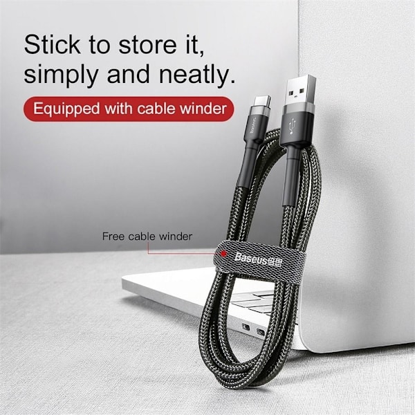 BASEUS USB Cafule till USB C -kaapeli 0,5 m - Musta Black