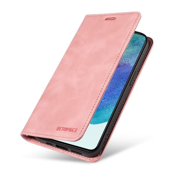 BETOPNICE 003 Plånboksfodral för Samsung Galaxy S22 5G - Konstläder - Rosa