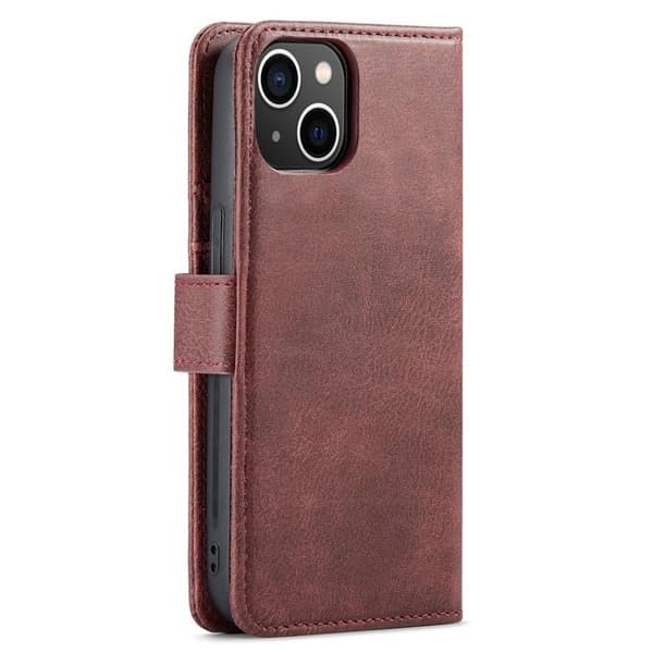 DG.MING iPhone 14 Plus Plånboksfodral Split Detachable Flip - Röd Röd