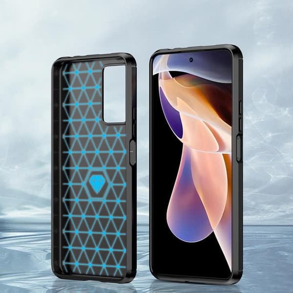 Carbon Flexible Skal Xiaomi Poco X4 NFC 5G - Musta Black