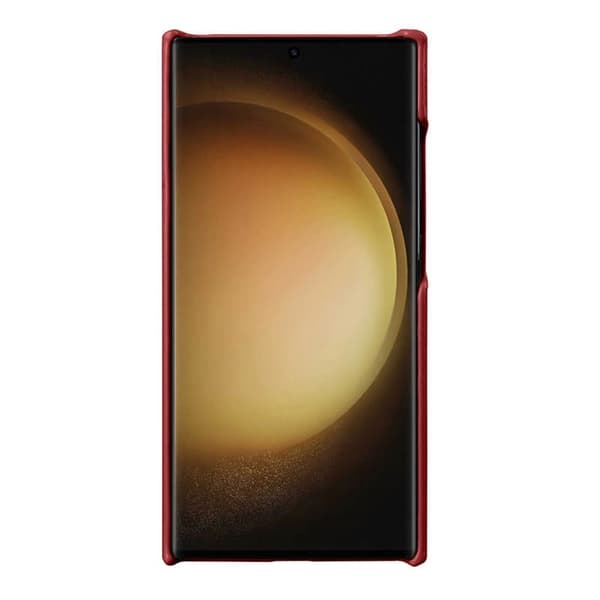 MELKCO Mobilskal till Samsung Galaxy S25 Ultra Äkta Läder PC Röd