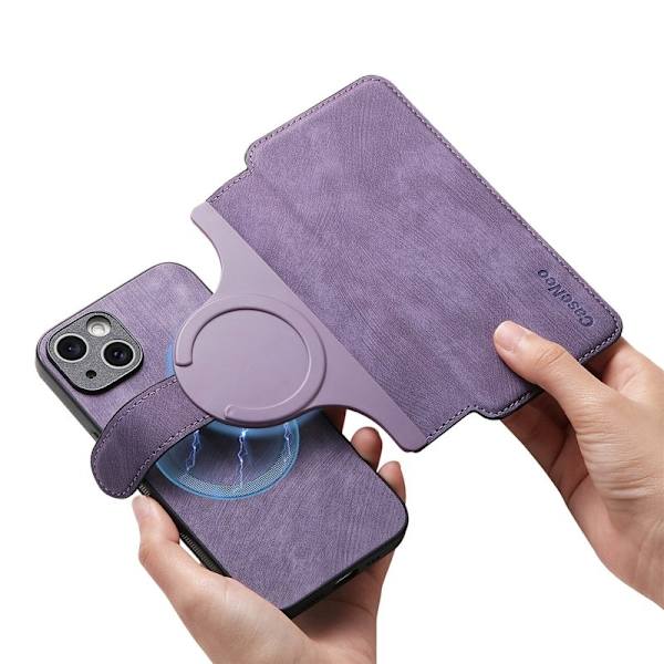 CASENEO iPhone 15 Plus Plånboksfodral Konstläder - Lila