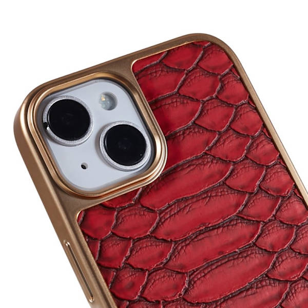 FIERRE SHANN iPhone 14 Plus Plånboksfodral Konstläder - Röd