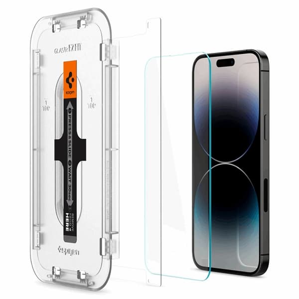Spigen iPhone 14 Pro Härdat Glas Skärmskydd Ez-Fit 2-Pack - Clear Transparent