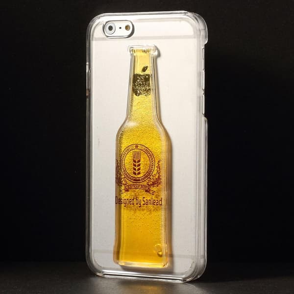 BaksideSkal till Apple iPhone 6 / 6S  - Liquid Beer Bottle (Yellow) Mönster