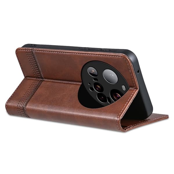 AZNS Xiaomi 15 Ultra Plånboksfodral Konstläder - Brun