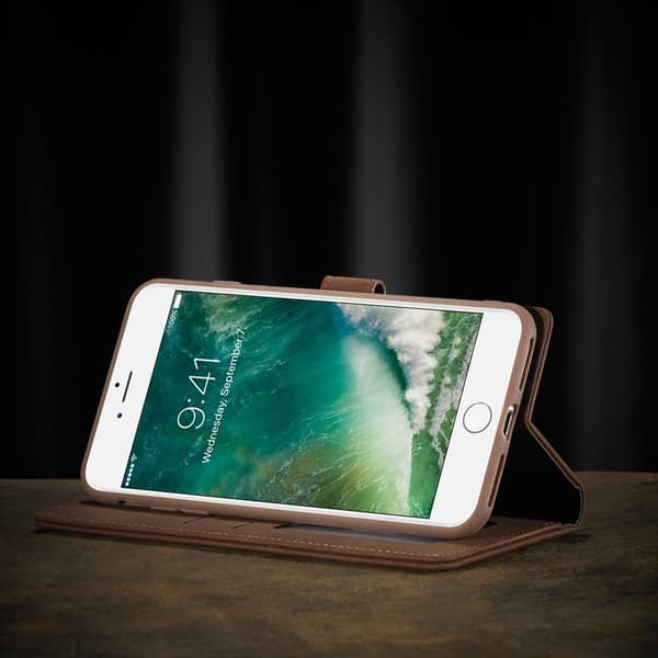 FORWENW F1 Series Plånboksfodral för iPhone 7/8/SE - Konstläder - Brun
