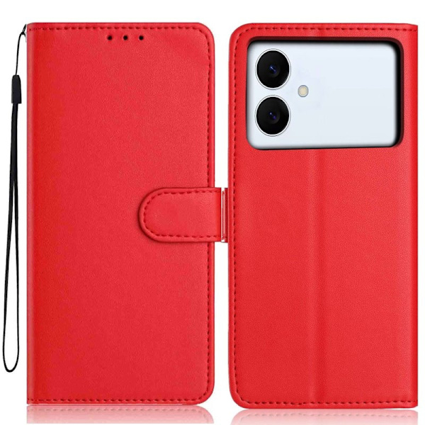 Samsung Galaxy S26 Edge Plånboksfodral Ställ Konstläder - Röd