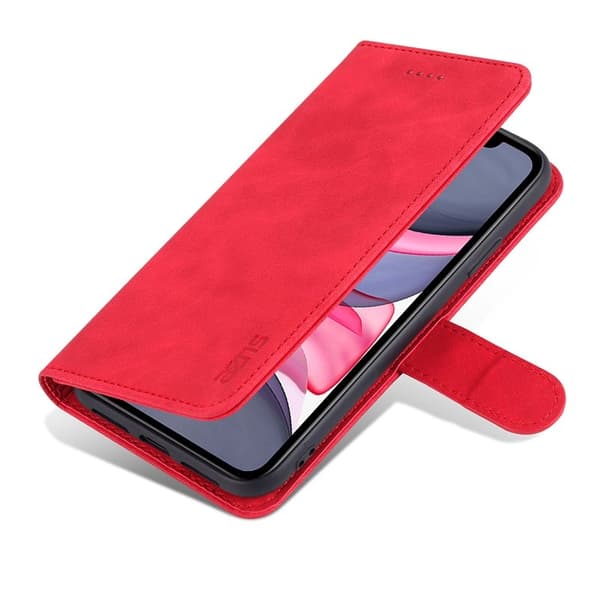 AZNS Mobilskal till iPhone 12/12 Pro KonstLäder - Röd